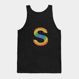 Retro Rainbow 'S' Sticker Tank Top